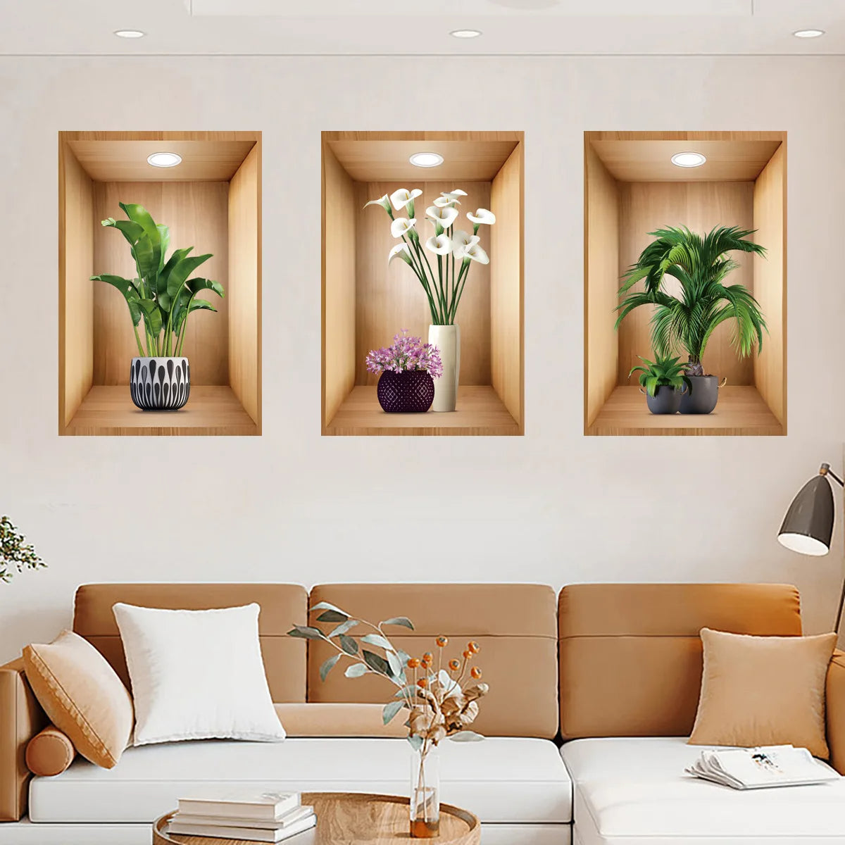 Set of 3PCS 3D Wall Paper Stickers Sheet β Self-Adhesive, Waterproof, and Stylish