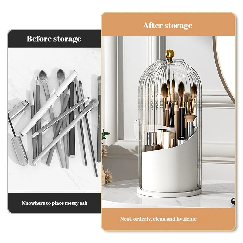 Cosmetic storage box rotary makeup brush storage tube lipstick eye shadow dressing table table eyebrow brush brush storage