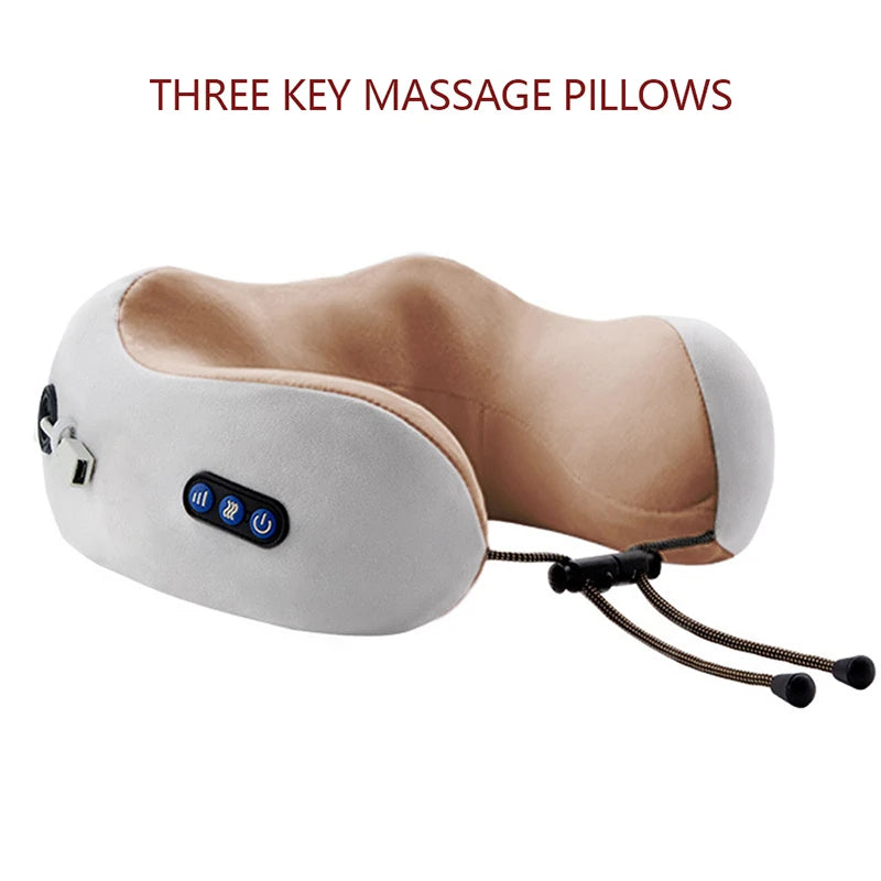 U-Shaped Rechargeable Electric Neck & Shoulder Massage Pillow