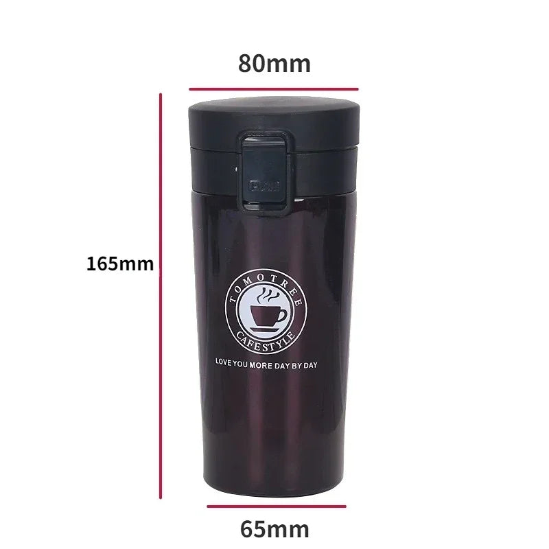500ml Stainless Steel Thermos Coffee Cup Bounce Vacuum Cup Double Layer Tea Mug Drinking Cup Water Cup Office Business Cup