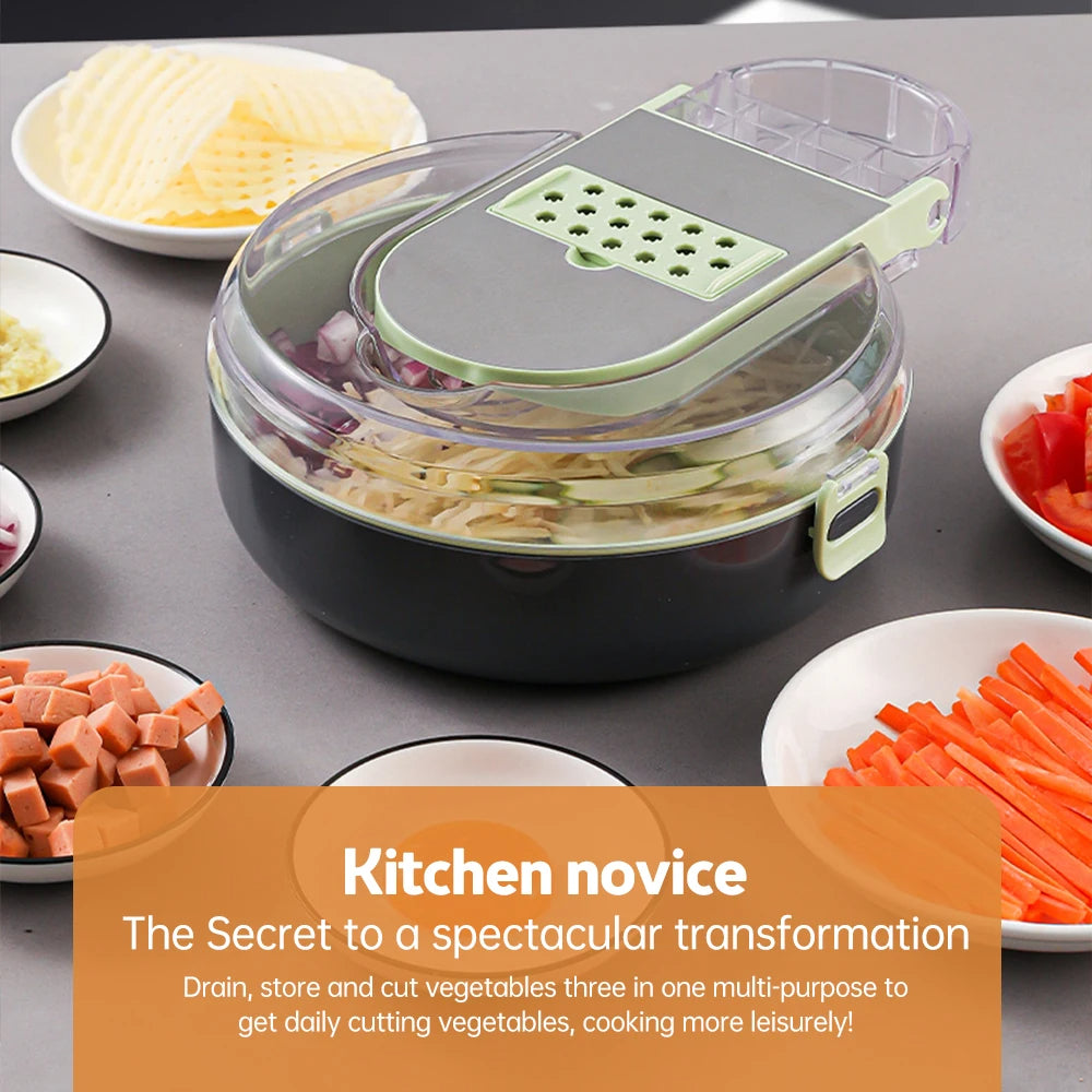 Vegetable Chopper with Container Multifunctional 13 in 1 Onion Chopper Time-saving Kitchen Gadgets Veggie Dicer Cutter