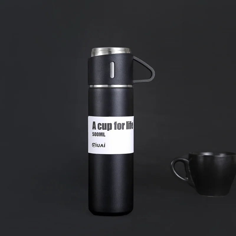 500Ml Bullet Double Wall Stainless Steel Vacuum Thermos Coffee Tumbler Travel Mug Business Trip Water Bottle Tea Infuser Bottle