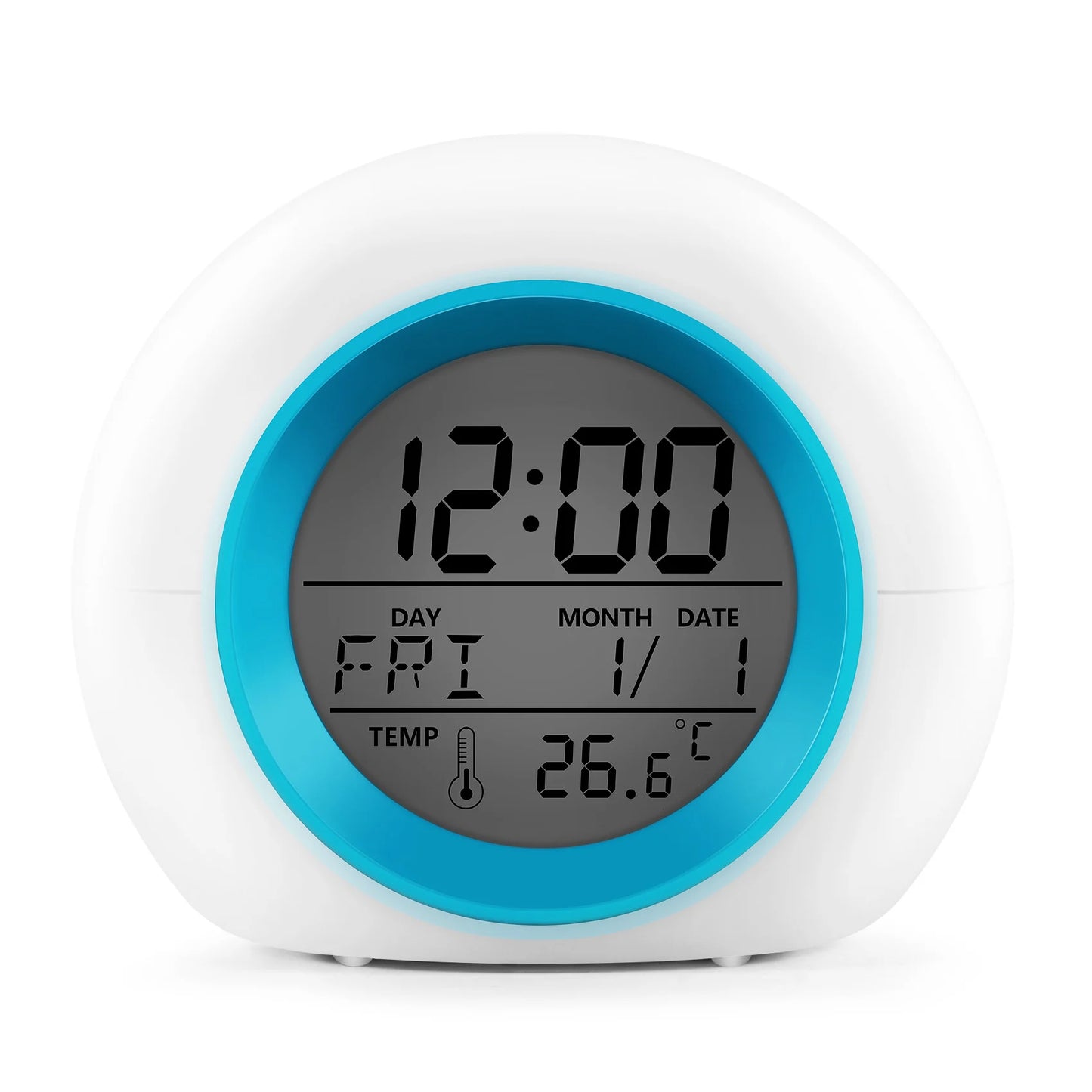 Colour Changing Digital Timer Alarm Clock - Glowing LED with Temperature Display