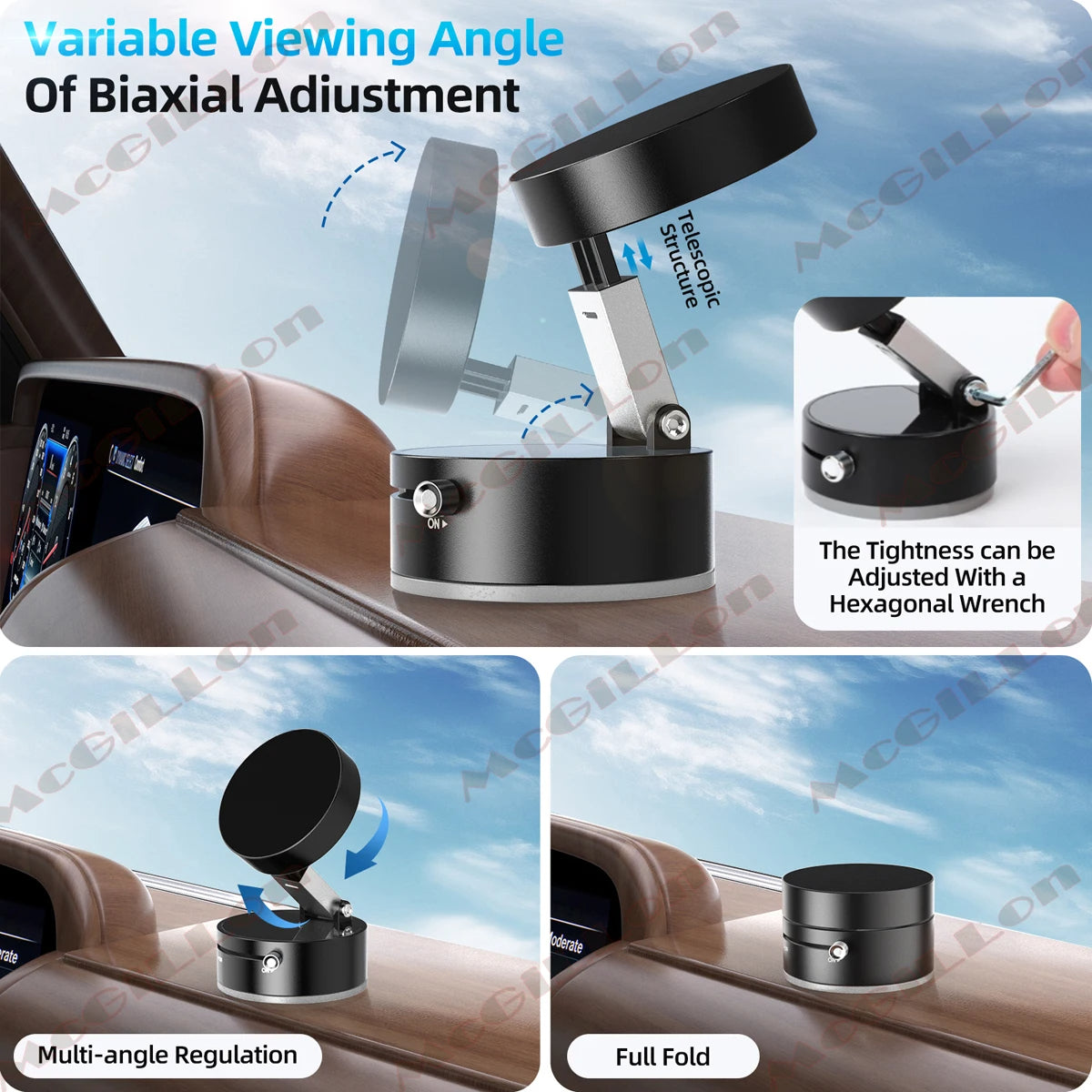 Vacuum Magnetic Suction Cup Folding Swivel Stand Double-sided Suction Cup For Universal Vacuum Swivel Stand Mobile Phone Holder