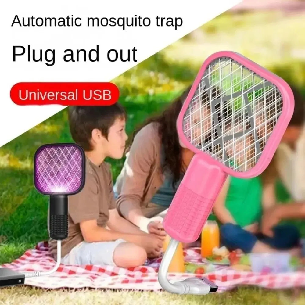 Mosquito Swatter Trap Pest Control USB Electric Shock Mini Mosquito Killer Lamp Portable UV Light Fly Bug Zapper Insect Racket