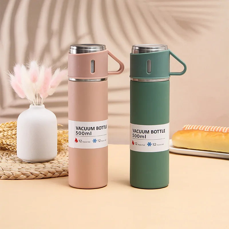 500Ml Bullet Double Wall Stainless Steel Vacuum Thermos Coffee Tumbler Travel Mug Business Trip Water Bottle Tea Infuser Bottle
