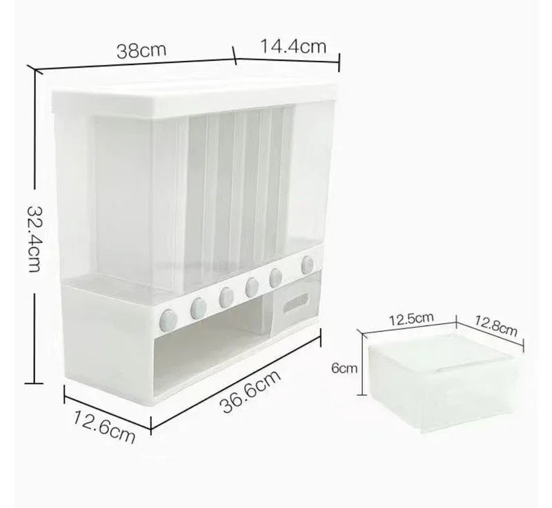 6-in-1 Cereal Dispenser – Multi-Compartment Dry Food Storage Organize