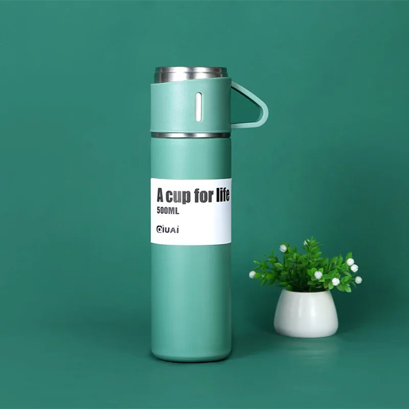 500Ml Bullet Double Wall Stainless Steel Vacuum Thermos Coffee Tumbler Travel Mug Business Trip Water Bottle Tea Infuser Bottle