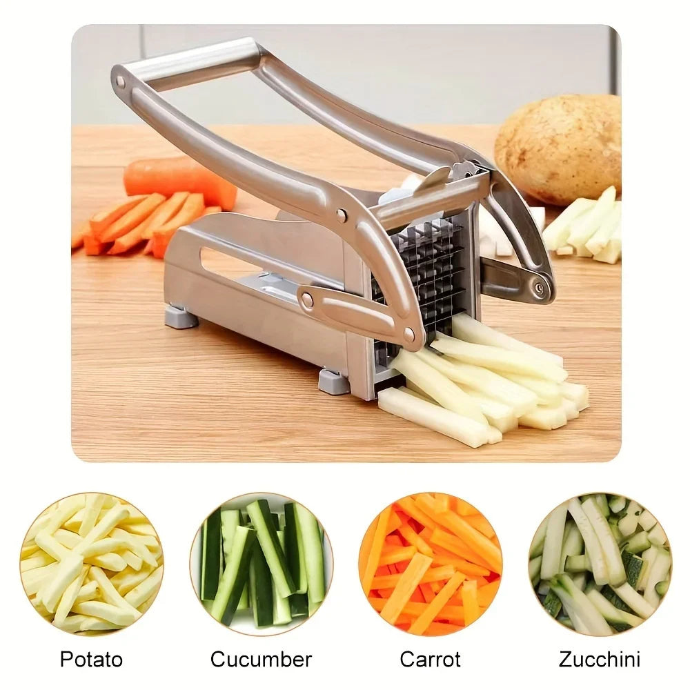 Stainless Steel Potato Chipper – Easy & Effortless French Fry Cutter