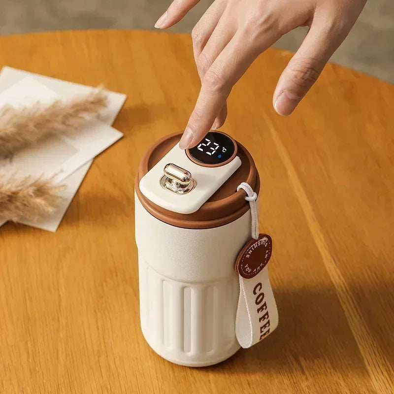 450ML Smart Travel Coffee Mug Display Led Temperature Thermos Mug Stainless Steel Insulated Thermos Bottle Portable Vacuum Flask