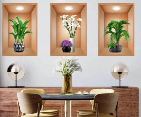 Set of 3PCS 3D Wall Paper Stickers Sheet β Self-Adhesive, Waterproof, and Stylish