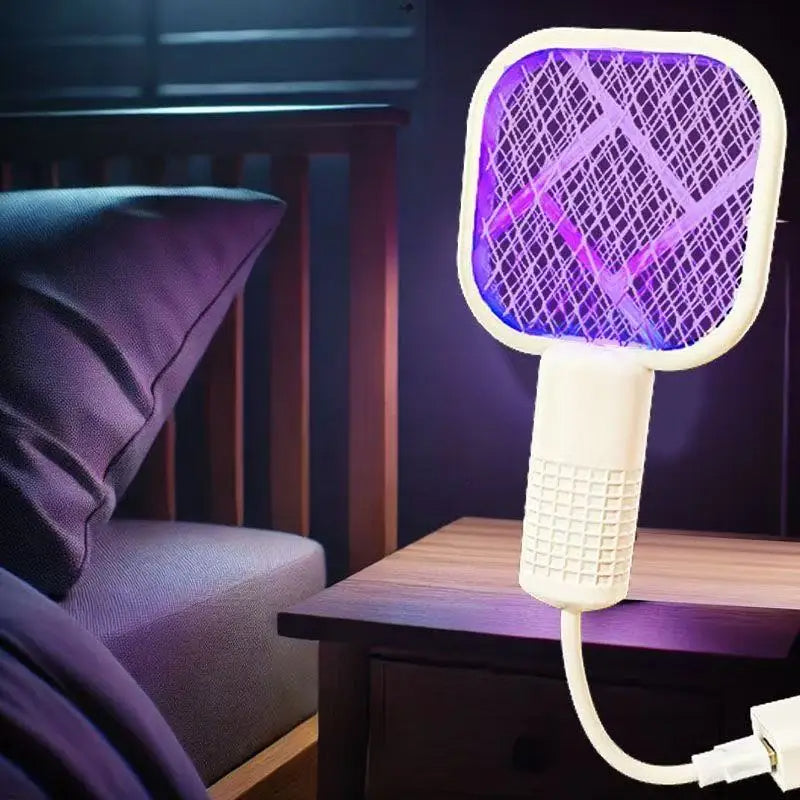 Mosquito Swatter Trap Pest Control USB Electric Shock Mini Mosquito Killer Lamp Portable UV Light Fly Bug Zapper Insect Racket