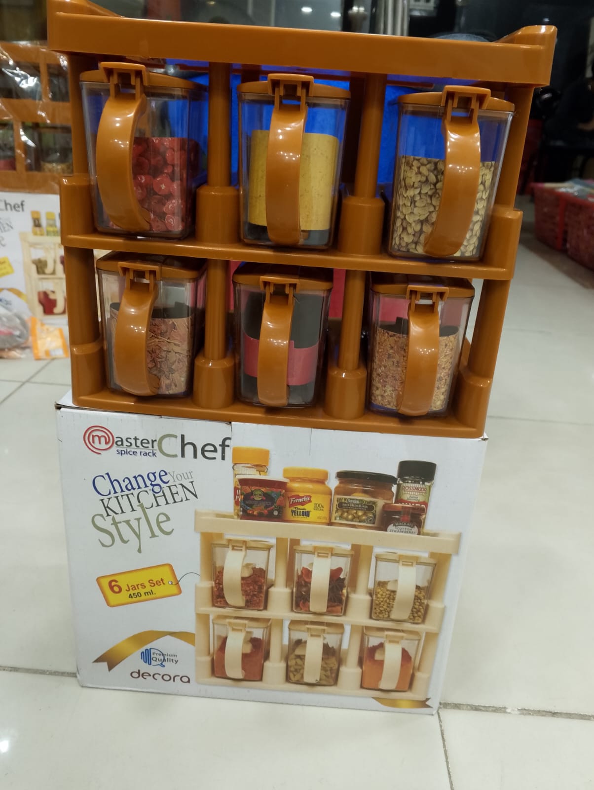 Premium Plastic 6-Piece Spice Jar Set – Organized & Convenient Kitchen Storage