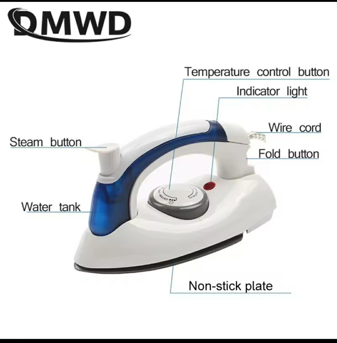 700W Foldable Steam Iron – Compact & Travel-Friendly