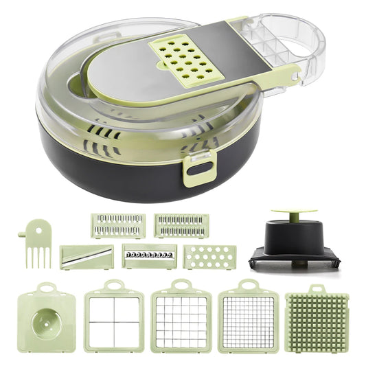 Vegetable Chopper with Container Multifunctional 13 in 1 Onion Chopper Time-saving Kitchen Gadgets Veggie Dicer Cutter