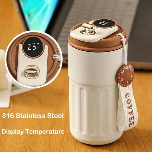 450ML Smart Travel Coffee Mug Display Led Temperature Thermos Mug Stainless Steel Insulated Thermos Bottle Portable Vacuum Flask