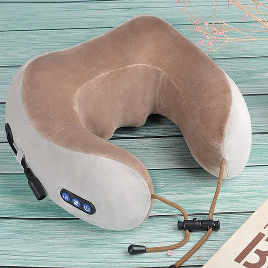 U-Shaped Rechargeable Electric Neck & Shoulder Massage Pillow