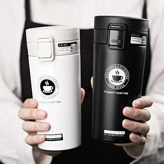 500ml Stainless Steel Thermos Coffee Cup Bounce Vacuum Cup Double Layer Tea Mug Drinking Cup Water Cup Office Business Cup