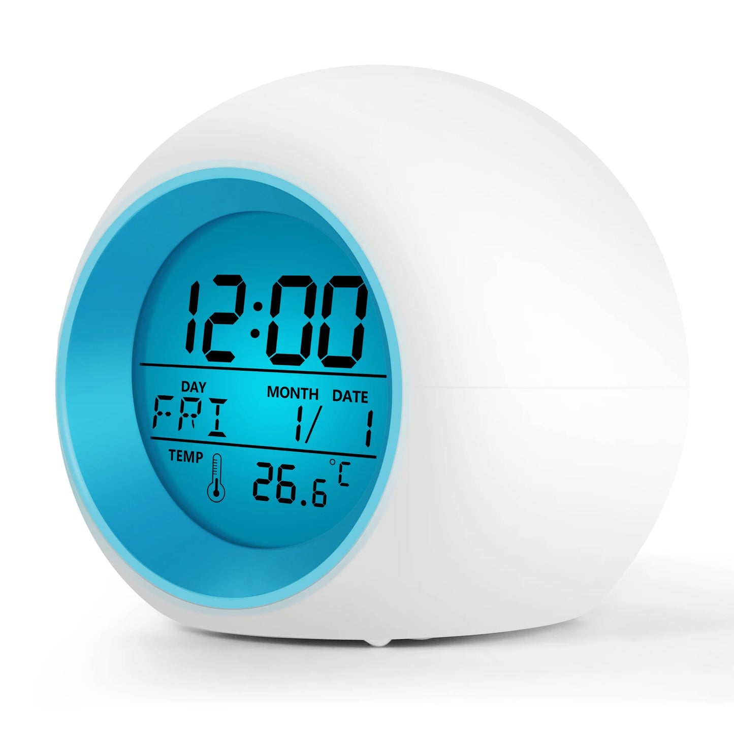 Colour Changing Digital Timer Alarm Clock - Glowing LED with Temperature Display