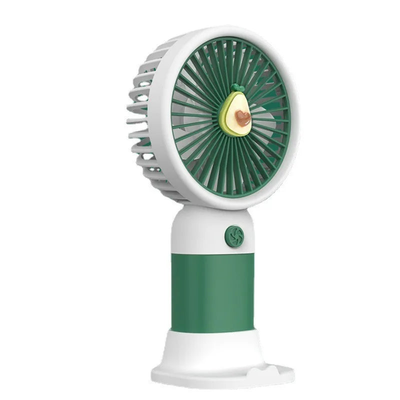 Handheld Mini Fan Cute Cartoon Portable Desktop Gift with Phone Stand and USB Charging