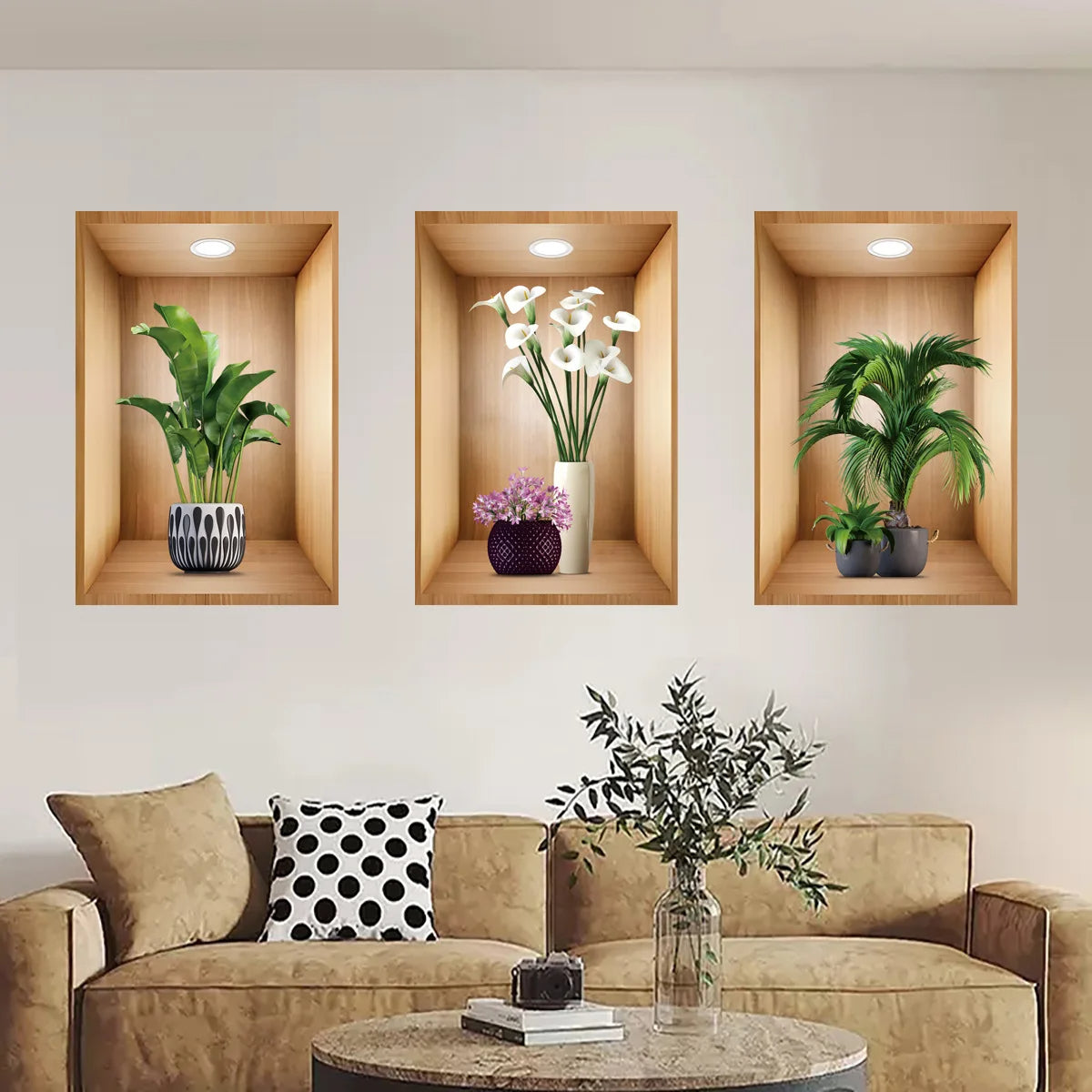 Set of 3PCS 3D Wall Paper Stickers Sheet – Self-Adhesive, Waterproof, and Stylish