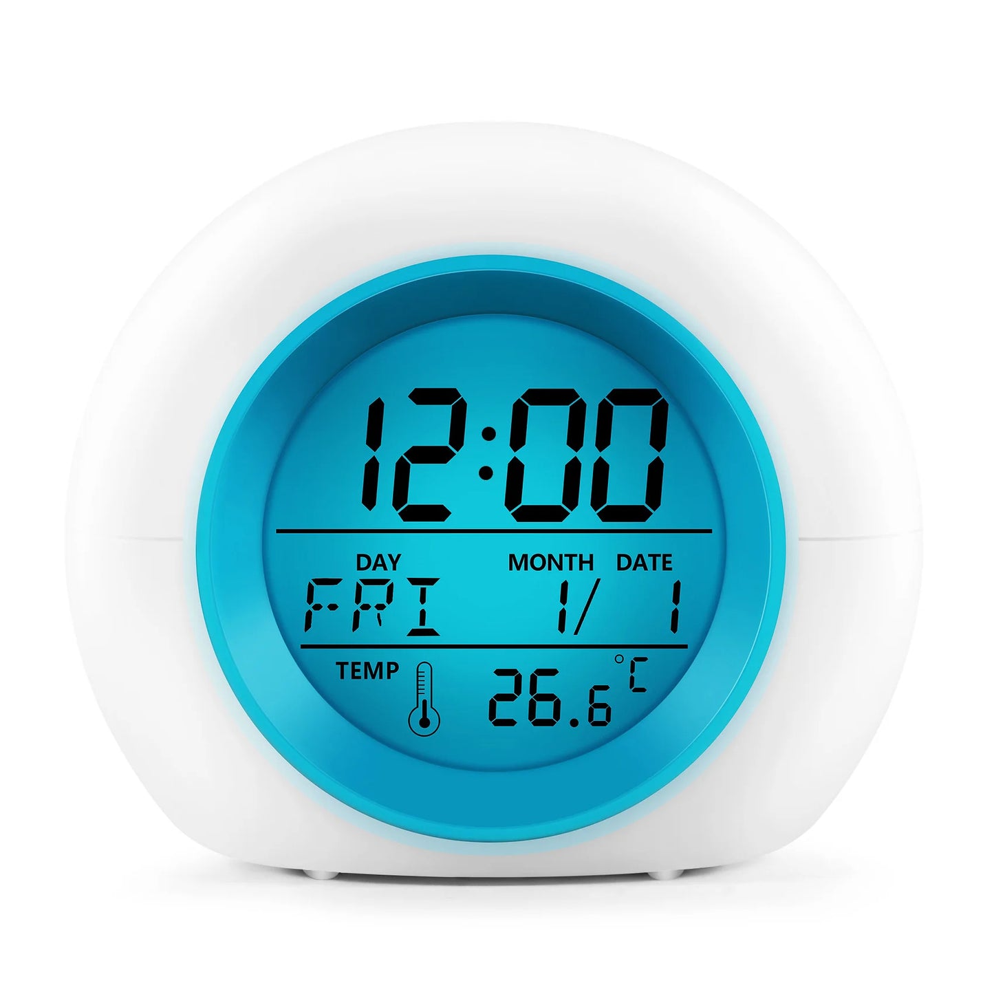 Colour Changing Digital Timer Alarm Clock - Glowing LED with Temperature Display