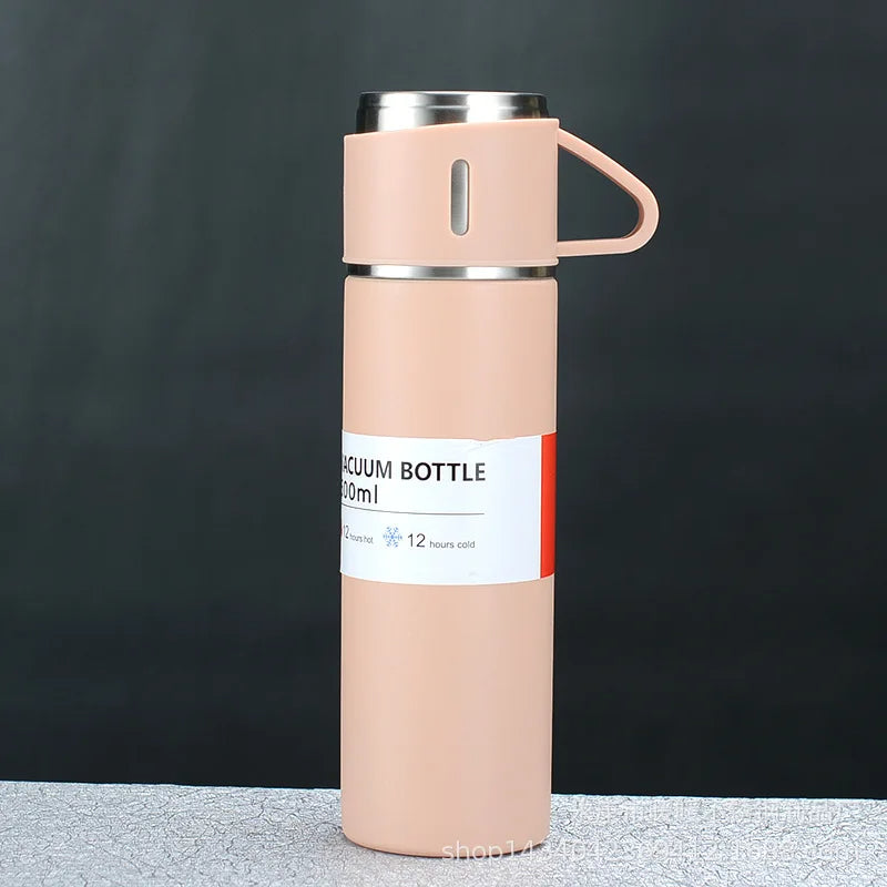 500Ml Bullet Double Wall Stainless Steel Vacuum Thermos Coffee Tumbler Travel Mug Business Trip Water Bottle Tea Infuser Bottle