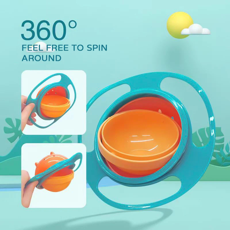 360° Spill-Resistant Gyro Bowl – Rotating Feeding Dish for Babies & Toddlers