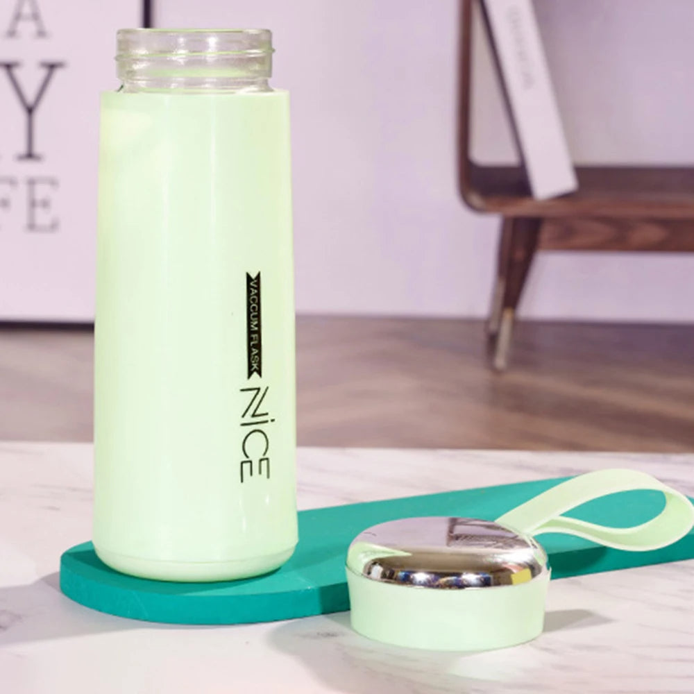 400 ml Portable Glass Cup with Cup Strap Simple Solid Color Nice Sealed Well High Quality Storage Household Living Supplies