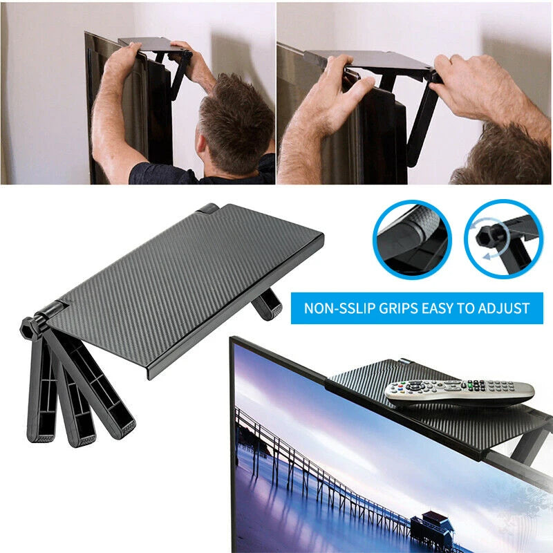 Adjustable TV Screen Top Shelf Rack Holder Computer Monitor Desktop Stand TV Rack Display Shelf Storage Rack Phone holder
