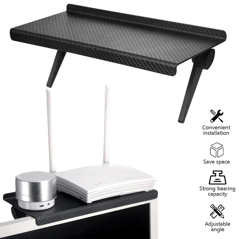 Adjustable TV Screen Top Shelf Rack Holder Computer Monitor Desktop Stand TV Rack Display Shelf Storage Rack Phone holder