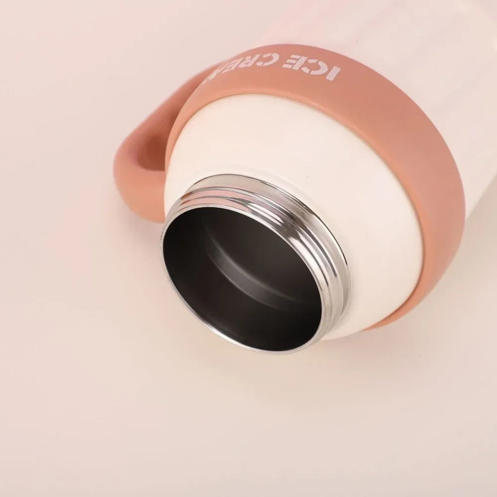 New Big Mac Bingba Cup 304 Stainless Steel Large Capacity Handle Cold and Heat Insulation Straw Insulation Water Cup