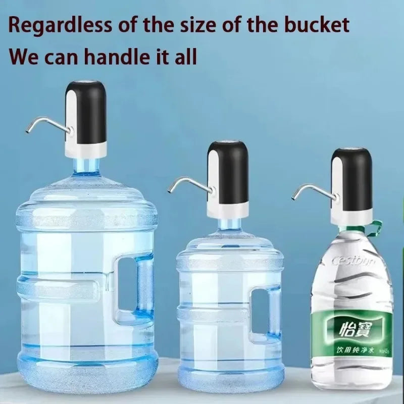 Black/White Automatic Water Bottle Pump USB Charging Water Pump One Button Automatic Switch Of Water Dispenser