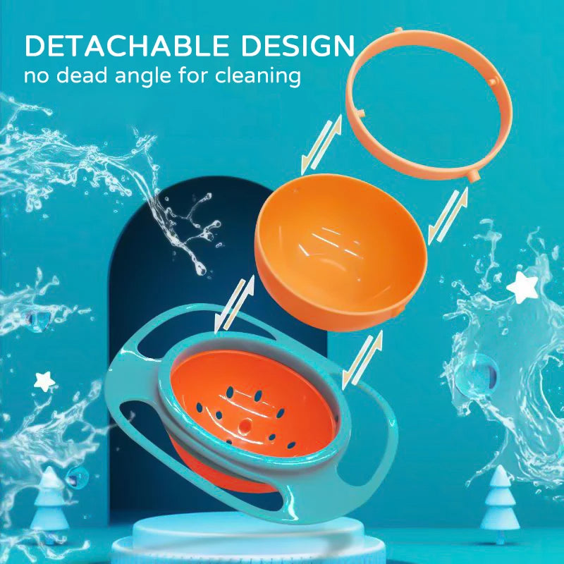 360° Spill-Resistant Gyro Bowl – Rotating Feeding Dish for Babies & Toddlers