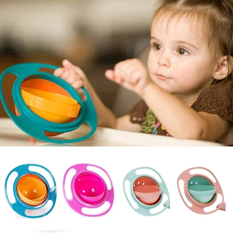 360° Spill-Resistant Gyro Bowl – Rotating Feeding Dish for Babies & Toddlers