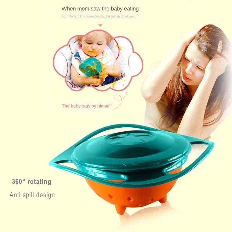 360° Spill-Resistant Gyro Bowl – Rotating Feeding Dish for Babies & Toddlers