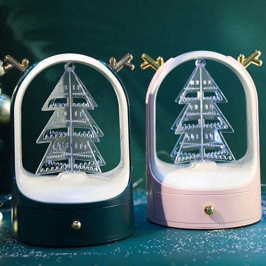 Luxury Rotating Jewellery Tree Organizer with Mini Drawer